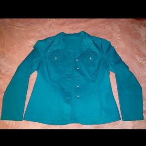 Custom turquoise women’s blazer